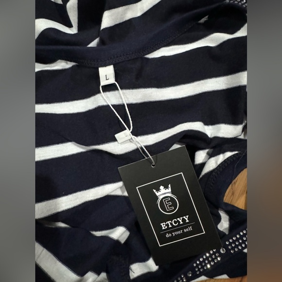 NWT Striped w/ Rhinestone Straps Dress - Picture 6 of 7